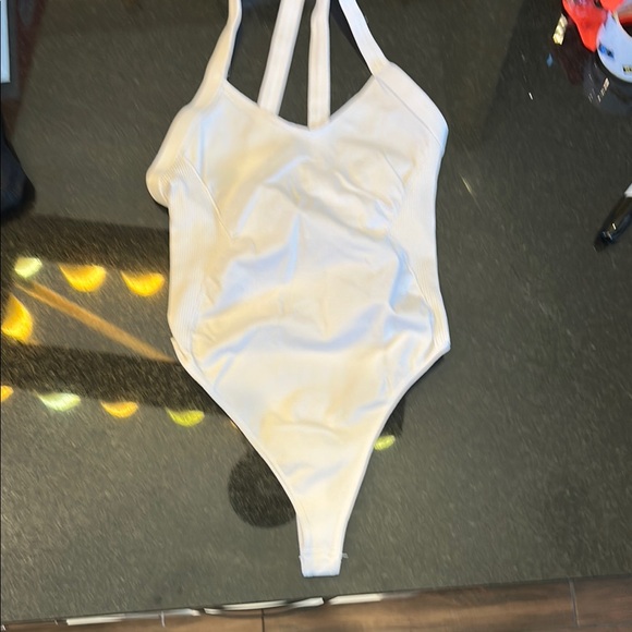 Free People Tops - Free People White Bodysuit with Sleek Multi-Strap Design